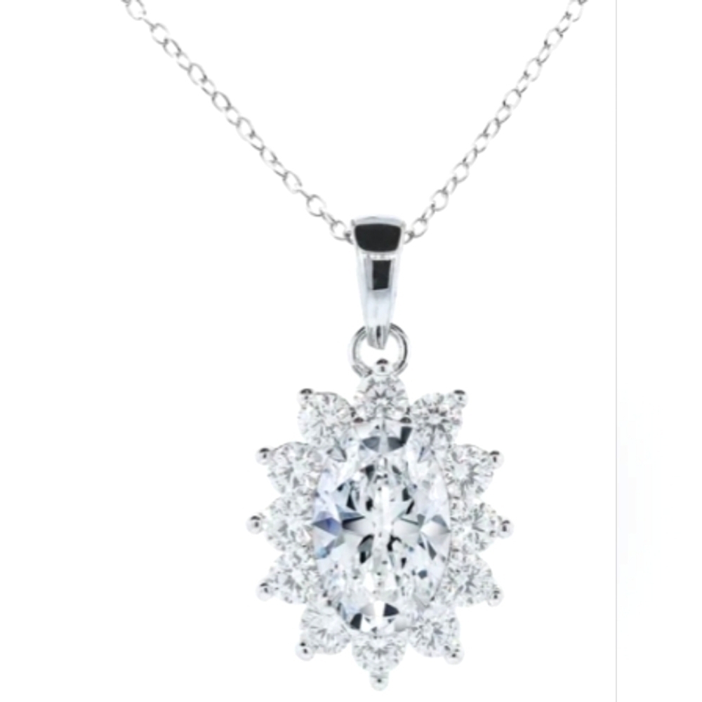 Cate and Chloe Sage 18k White Gold Plated Pendant Necklace